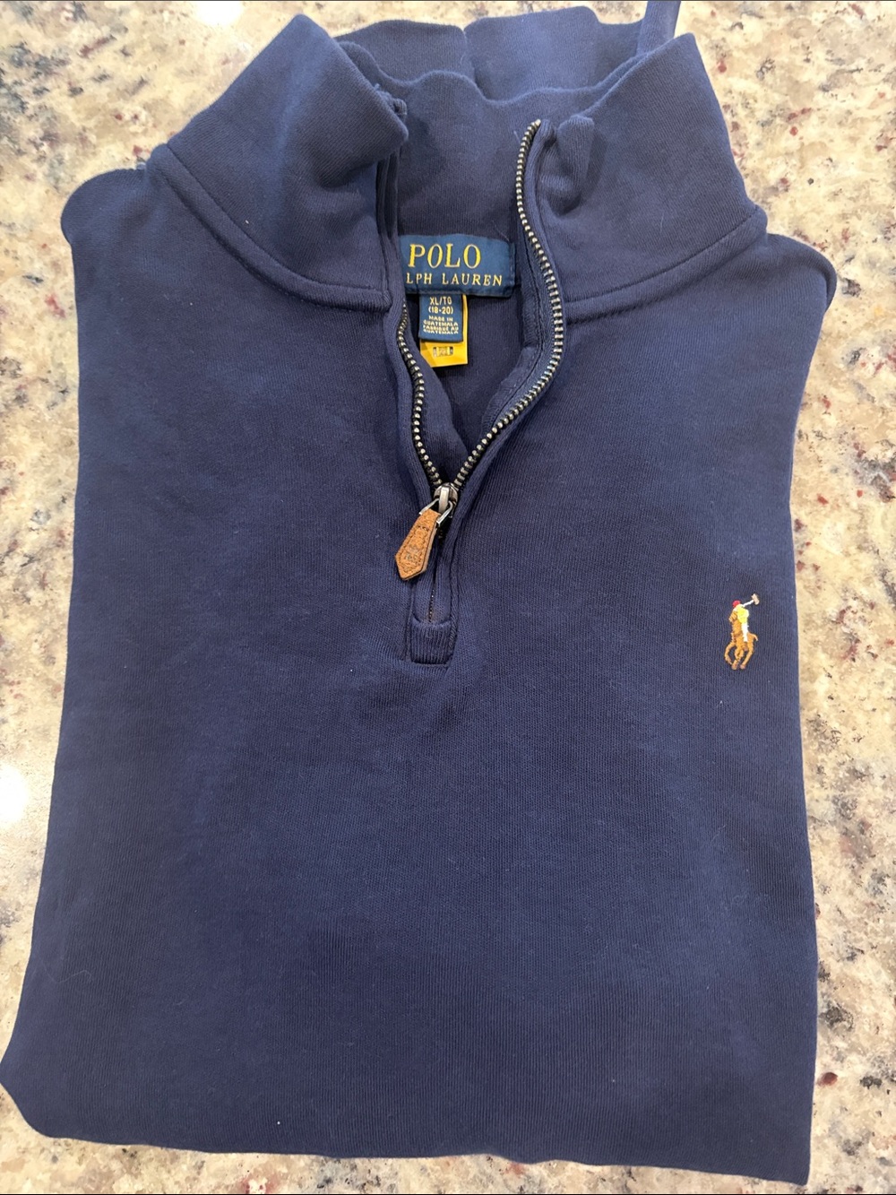 Polo by Ralph Lauren Navy Quarter-Zip Pullover with Pony Logo